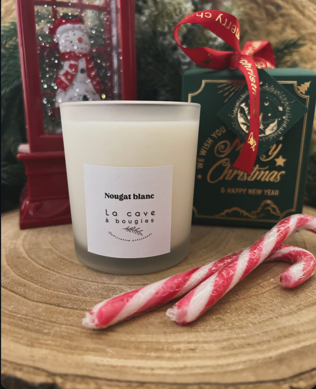 Bougie de Noël - Nougat blanc